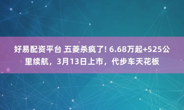 好易配资平台 五菱杀疯了! 6.68万起+525公里续航，3月13日上市，代步车天花板